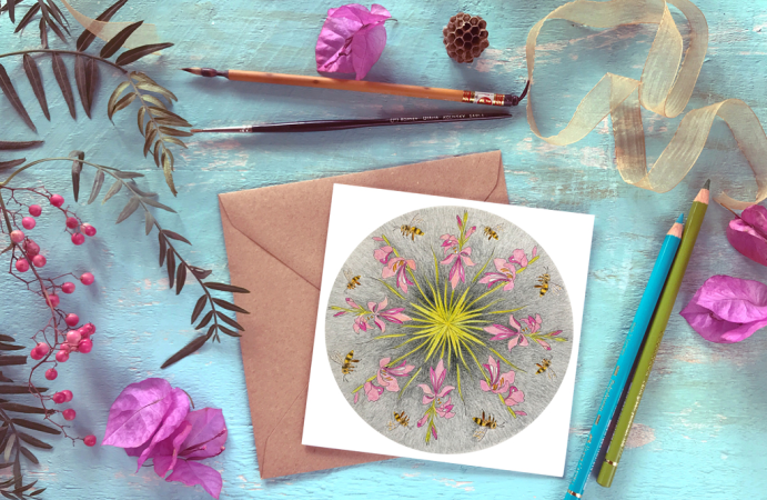 botanical mandalas printed onto tea bag paper